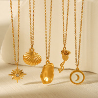 Collar con Colgante de Acero Inoxidable Chapado en Oro de 18K para Mujer, Diseño Simple y Elegante, Calidad Estándar Internacional, Ideal para Regalo