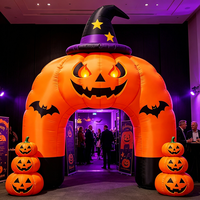 Arche de citrouille gonflable géante pour Halloween, lumières LED, étanche, alimentée par batterie, durable, installation facile pour décorations de vacances en extérieur