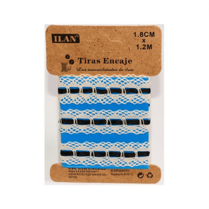 Nastri in pizzo Ilan 1,8 cm x 1,2 m neri per artigianato e decorazioni - Product Image 1