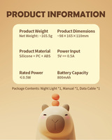 Lampe de nuit en silicone GL-KP Capybara mignon, lampe de chevet pour chambre d'enfant, lampe de nuit pour le sommeil