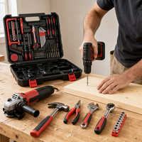 Ensemble d'outils à main DINGYUE, perceuse sans fil 21V, meuleuse d'angle, clé à douille, coffret moulé par soufflage, vente en gros