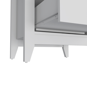 Nightstand Two <b>Drawers</b> White Finish Bedside <b>Storage</b> <b>Drawer</b> Unit - Product Image 4