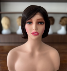 Peluca Médica de Cabello Humano con Cutícula Alineada y Atada a Mano, Color Natural, Parte Superior de Seda con Frente de Encaje, <span class=keywords><strong>para</strong></span> Pacientes con Quimioterapia - Product Image 1