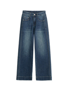 Simple and Casual High Waisted Loose Straight Leg <b>Jeans</b> for <b>Women</b> 2026 New Elastic Retro Slimming <b>Cropped</b> Pants - Product Image 6