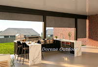Cocina Exterior en Forma de U, Estación de Cocina Envolvente que Crea una Zona de Chef Dedicada para Preparación de Comidas sin Interrupciones en Patios Amplios