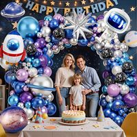 Kit d'arche de ballons sur le thème de l'espace avec planètes et étoiles pour les décorations de fête sur le thème de l'espace, du système solaire et de la galaxie