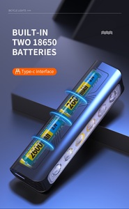 NIACONN - Juego de Luces Delanteras y Traseras para <span class=keywords><strong>Bicicleta</strong></span> de 2000 <span class=keywords><strong>Lúmenes</strong></span>, LED Súper Brillante, 4 Modos, Aluminio Resistente, Carga USB - Product Image 6