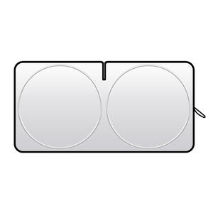 Pare-soleil de voiture pour pare-brise avant, argent titane, double anneau, grande taille 150x80cm, installation par ventouse, ajustement universel - Product Image 3