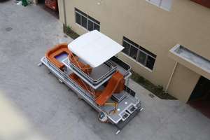 Barco pontón flotante inflable de aluminio de alta calidad de dos pisos para surf 22 pies 90HP Motor fueraborda capacidad para 10 personas - Product Image 3