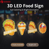Enseigne publicitaire lumineuse en acrylique LED personnalisée en alliage d'aluminium pour boutique de gâteaux gaufrés, décoration illuminée pour commerce