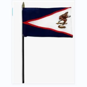 Bendera chakra Barat Amerika 4x6 inci bendera tangan 100% poliester bendera melambai tangan dengan tongkat plastik