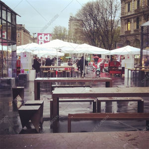 Contemporary Geometric Corten Steel Outdoor Dining Set-Durable & Stylish - Product Image 6