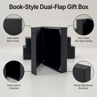 Boîte cadeau rigide pliable noire personnalisée avec logo, emballage en carton de luxe pour vêtements, bijoux, cosmétiques, produits de boutique