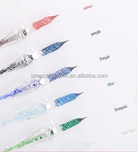 Ensemble de stylos plume en cristal, stylo plume en verre, porte-stylo en verre, boîte cadeau avec 4 encres colorées pour la calligraphie - Product Image 2