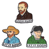 Nuit étoilée chats épingles en émail personnalisé Van Gogh peinture à l'huile broches amusant Animal Art revers Badges cadeau pour enfants amis