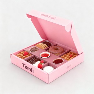 Cajas de Papel para Alimentos de Panadería con 6 Secciones, Cajas para Donas con Logotipo Personalizado, Cajas para Pasteles, Macarrones y Donas con Separadores - Product Image 2
