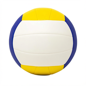 Balón de Voleibol de PU Tamaño 5 Personalizado, Cámara de Goma Natural, Balón de Entrenamiento Amarillo, Azul y Blanco para Interior y Exterior - Product Image 1