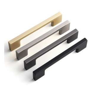 Modern Minimalist Dark Armor Wardrobe <b>Door</b> Handles Brushed <b>Gold</b> Zinc Alloy Bar Shape Durable Hardware for Cabinet Drawer Use - Product Image 2