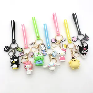 Fashion Punk French Bulldog Keychain PU Leather Dog Keychains Cute Creative Resin Dog Key Ring Bag Pendant