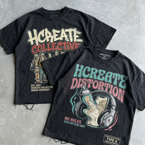 T-shirt personnalisé à logo, lavage acide, 250 GSM, coton épais, coupe ample, streetwear homme, impression graphique vintage - Product Image 1