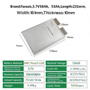 도매 파라시스 3.7V 58AH 53Ah 삼원 폴리머 리튬 배터리 고출력 파우치 셀 전기차 추진 에너지 저장용 - Product Image 1