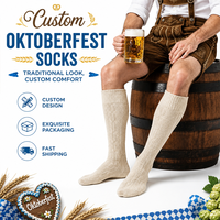 Chaussettes hautes bavaroises pour hommes, style Oktoberfest, en laine torsadée, pour costume Lederhosen