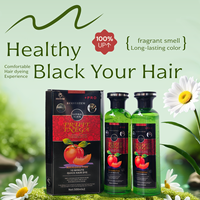 Pewarna Rambut Cuka Buah 500ml*2 Tekstur Transparan Tanpa Berantakan Bebas Amonia Hitam Permanen Herbal