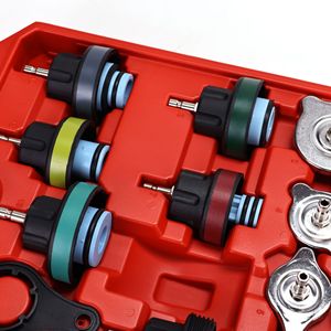 Kit de détection de fuites de réservoir d'eau 18 pièces, testeur de système de refroidissement automobile, manomètre, kit d'outils de réparation automobile universel - Product Image 3
