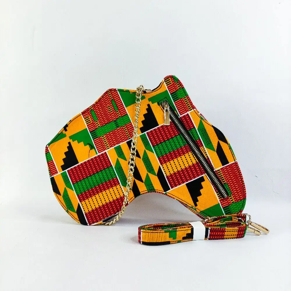 Sac à main en forme de carte pour femme Sacs à main en toile africaine personnalisés Sacs africains à bandoulière pour femmes