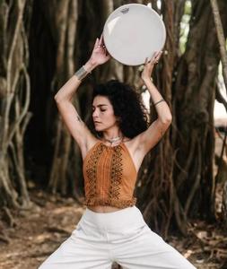 Cotton Solid Vintage Ethnic Slash Neck Sleeveless Top Autumn Party Wear Yoga Meditation Plus Size at Wholesale Price - Product Image 4
