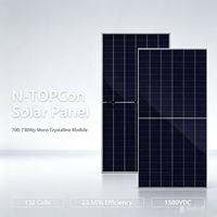 Panel Solar N- de 700-730Wp, Módulo Monocristalino de 132 Celdas, 23.50% de Eficiencia, 1500VDC