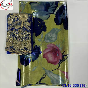 Tissu en soie pure Lisami multicolore 2+5 yards, en mousseline de soie métallisée, doux et luxueux, style soudanais Frasawei Dirac Garbasar Maqmal Toob - Product Image 6