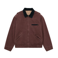 Veste robuste et épaisse en toile de canard Detroit J97, style vintage délavé et vieilli, pour le travail et les activités sportives