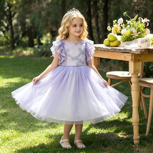 Abito da Principessa per Bambine in Stile Europeo con Pizzo e Tulle, Vestito da <span class=keywords><strong>Damigella</strong></span> per Bambine, Bestseller per Feste Familiari - Product Image 3