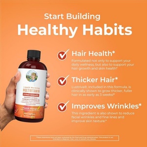 Multivitamínico Líquido Matutino para Mujeres, Crecimiento del Cabello, Reduce las Arrugas y las Líneas Finas, Sabor Melocotón y Mango - Product Image 6