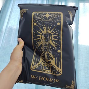 Custom Matte Black <b>Zip</b> Lock Pouches Vintage Tarot Card Plastic Zipper <b>Bags</b> Luxury Apparel Clothing Merchandise Packaging - Product Image 4