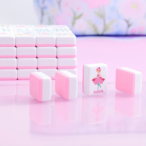 En stock: Juego de Mahjong americano de lujo de 160 fichas de acrílico grabadas, de 1.24*0.90*0.63 pulgadas, gruesas, para viaje, edición navideña. - Product Image 5