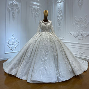 Jancember LSCJ34 Luxury Long <b>Sleeve</b> <b>Bridal</b> Ball Gown Women's Wedding Dresses - Product Image 2