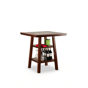 Tavolo Alto da Pranzo Orlando con 2 Ripiani, Design Moderno in Legno Rettangolare, Arredamento per la Casa - Product Image 1