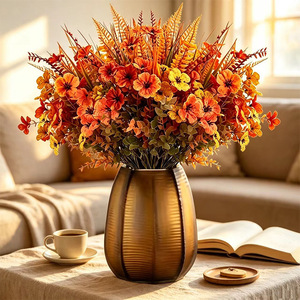 Bouquet d'automne artificiel, herbe persane, fleurs d'eucalyptus, 35 cm, décoration pour la maison, salon, arrangement de plantes, matériel - Product Image 2