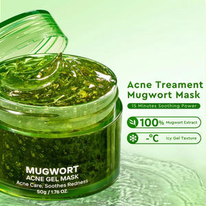 Masker Mugwort Perawatan Jerawat Gel Pelembab Perawatan Alami Wormwood 50g Menenangkan Kemerahan - Product Image 1