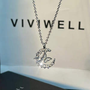 Nueva llegada redes sociales color dorado elegante desgaste luz idea delicado collar en forma de mariposa para mujeres venta al por mayor ajuste Favor - Product Image 2