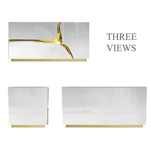 <b>White</b> Wood Stainless Steel Nightstand Contemporary Bedroom Furniture Italian Modern Luxury <b>Bedside</b> Night Table Cabinet DS-BOCA-0 - Product Image 2