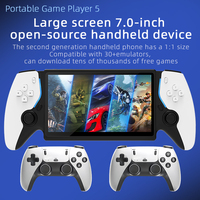 Console de jeu portable HC800 7,0 pouces avec Wi-Fi, plus de 15000 jeux pour émulateurs Sony PSP et batterie 3500 mAh Linux