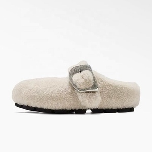 2025 inverno nuove pantofole da donna alla moda foderate di pelliccia in vera pelle foderate di lana calde pantofole - Product Image 2