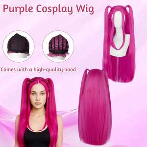 动漫角色扮演假发 韩流万圣节合成纤维可调节耐热红色长款 330 克 中国 - Product Image 6