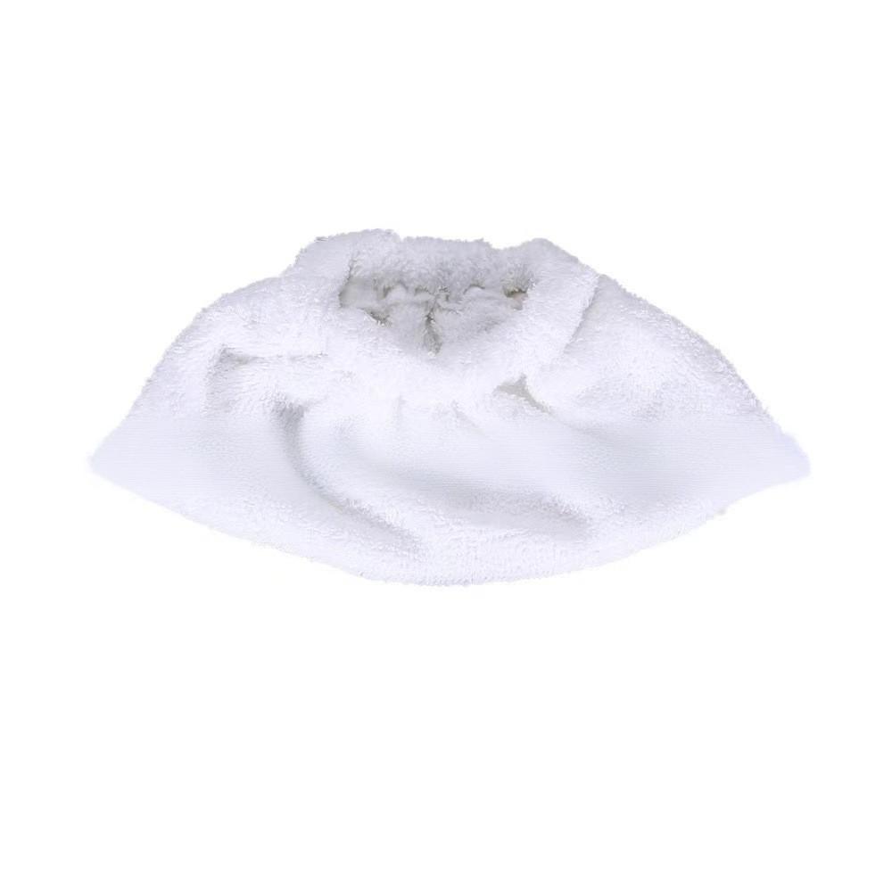 White hand-held cleaning cloth