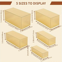5 Stück Gold Acryl Rechteckige Display Riser Boxen Kuchen Dekorieren Zubehör für Catering Dessert Buffet Tisch Hochzeiten Partys