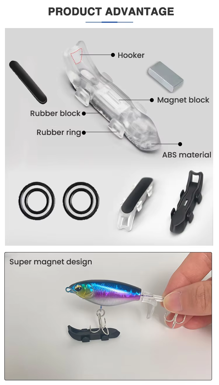 Hook Organizer Lyreh 12-Pack Magnetic Fishing Hook Keepers With Rubber Rings - Automatic Lure Holder For Rods & Boats Lure Storage