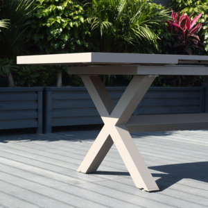 <span class=keywords><strong>Table</strong></span> à manger <span class=keywords><strong>extensible</strong></span> moderne en <span class=keywords><strong>aluminium</strong></span> durable avec 6 <span class=keywords><strong>chaises</strong></span> en corde, garantie 5 ans, pliable pour hôtels et terrasses - Product Image 3